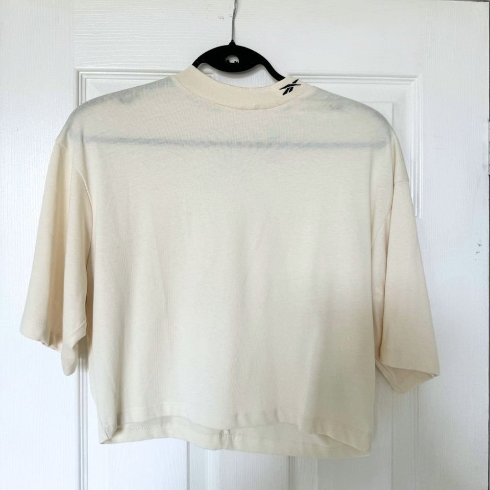 Reebok Sheer Cream Cutout Tshirt | US S